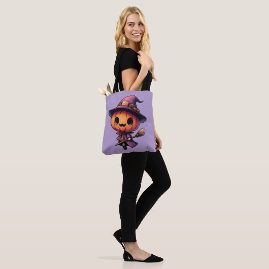 Cute Halloween pumpkin witch Tote Bag (Op model)