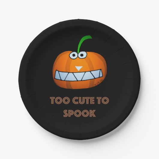 cute Halloween pumpkin with funny face Papieren Bordje (Voorkant)