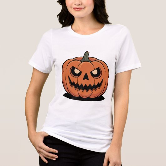 Cute Halloween Pumpkin Women’s White T-Shirt (Voorkant)
