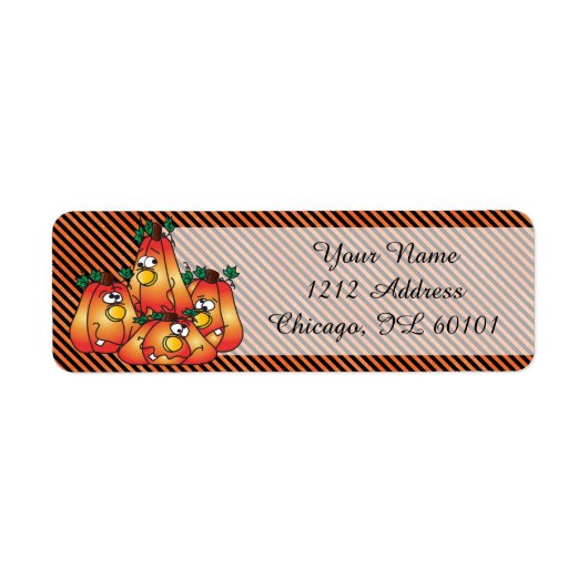 Cute Halloween Pumpkins Etiket (Voorkant)
