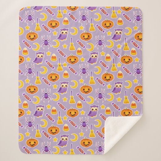 Cute Halloween Pumpkins is eigenaar van Spiders St Sherpa Deken (Voorkant)