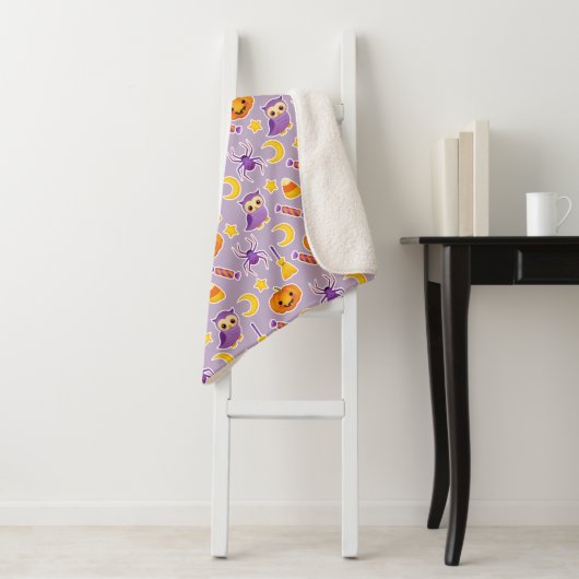 Cute Halloween Pumpkins is eigenaar van Spiders St Sherpa Deken (In situ)