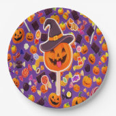 Cute Halloween Pumpkins Papieren Bordje (Voorkant)
