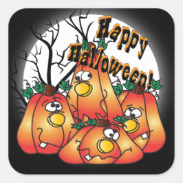 Cute Halloween Pumpkins Vierkante Sticker