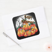 Cute Halloween Pumpkins Vierkante Sticker (Envelop)