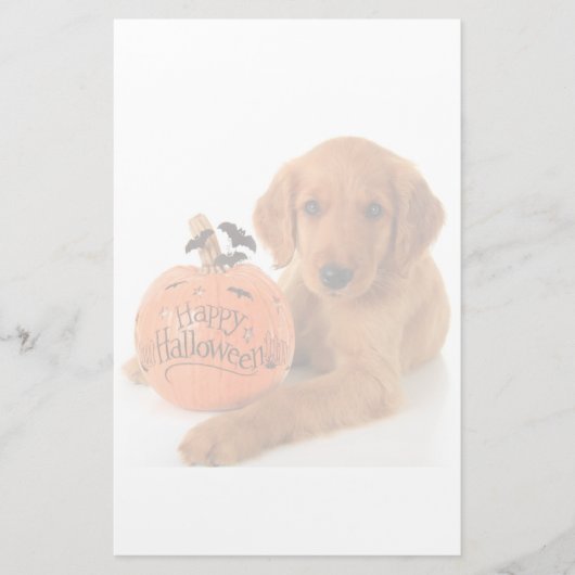 Cute Halloween Puppy with a pomkin Briefpapier (Voorkant)