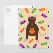 Cute Halloween Rat and Pumpkin Briefkaart (Voorkant / Achterkant)