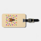 Cute Halloween Rat and Pumpkin Custom Bagagelabel (Voorkant horizontaal)