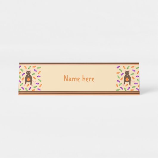 Cute Halloween Rat and Pumpkin Custom Bureau Naambordje (Voorkant)