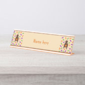 Cute Halloween Rat and Pumpkin Custom Bureau Naambordje (Voorkant)