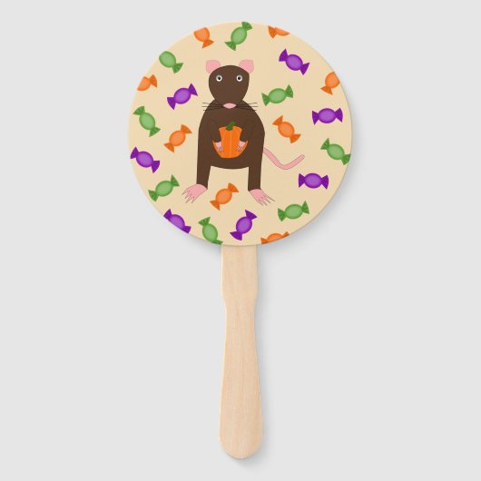 Cute Halloween Rat and Pumpkin Custom Handwaaier (Voorkant)