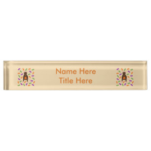 Cute Halloween Rat and Pumpkin Custom Naambordje