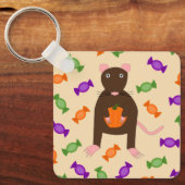 Cute Halloween Rat and Pumpkin Custom Sleutelhanger (Voorkant)