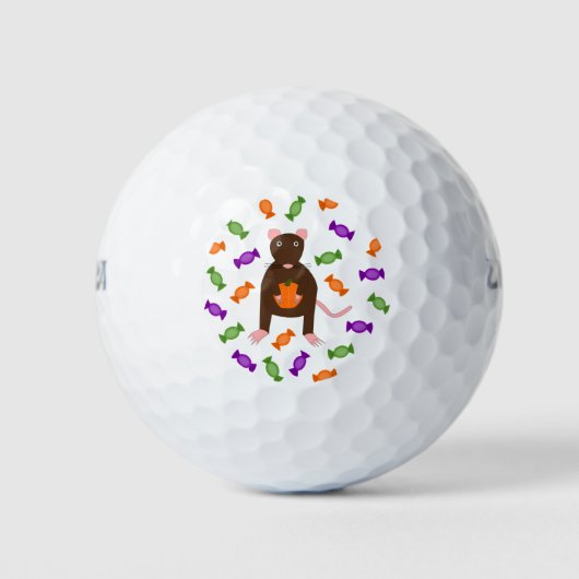 Cute Halloween Rat and Pumpkin Golfballen (Voorkant)