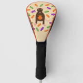 Cute Halloween Rat and Pumpkin Golfheadcover (Voorkant)