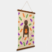 Cute Halloween Rat and Pumpkin Hangend Wandkleed (Gebogen)