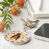Cute Halloween Rat and Pumpkin Sleutelhanger (Zijkant)