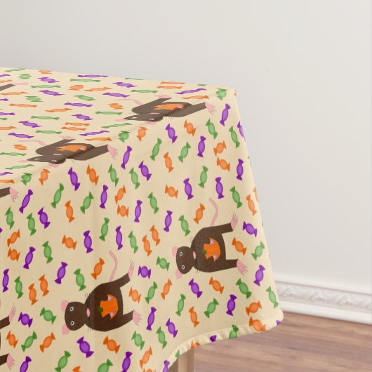 Cute Halloween Rat and Pumpkin Tafelkleed (Voorbeeld)