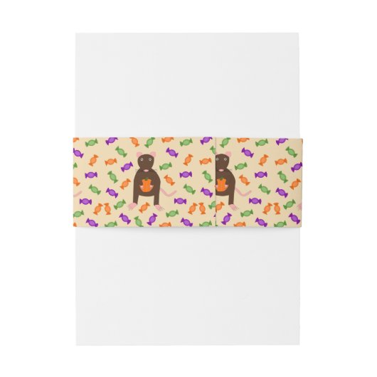 Cute Halloween Rat and Pumpkin Uitnodigingen Wikkel (Achterkant Voorbeeld)