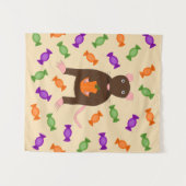 Cute Halloween Rat and Pumpkin Wandkleed (Voorkant (horizontaal))