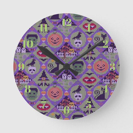 Cute Halloween Ronde Klok (Voorkant)