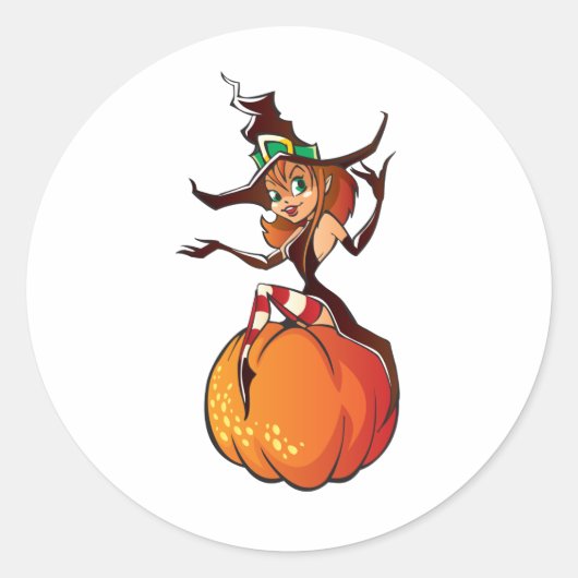 Cute Halloween Ronde Sticker (Voorkant)