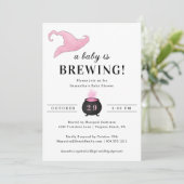 Cute Halloween Roze een Baby Is Op Komst Baby Borr Kaart (Staand voorkant)