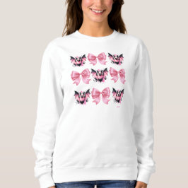 Cute Halloween Roze Strikjes & Vleermuizen Coquett Trui