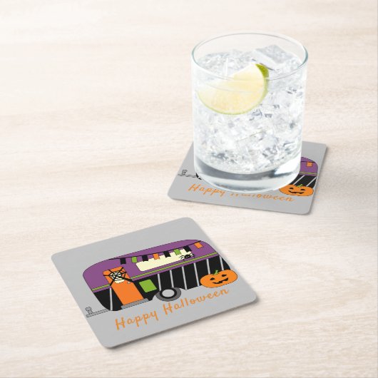 Cute Halloween RV Kartonnen Onderzetters (Insitu)