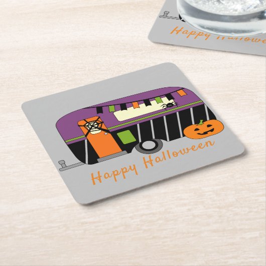 Cute Halloween RV Kartonnen Onderzetters (Schuin)
