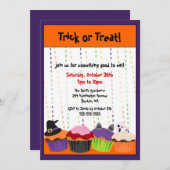 CUTE Halloween Scary Cupcake Invitation Kaart (Voorkant / Achterkant)