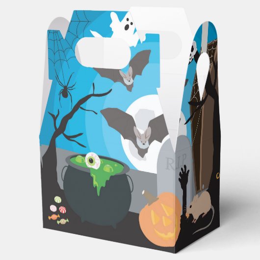 Cute Halloween Scene Kinder Halloween Party Bedankdoosjes (Geopend)