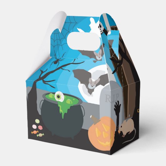Cute Halloween Scene Kinder Halloween Party Bedankdoosjes (Voorkant Zijde)