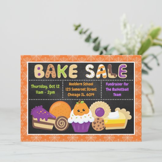 Cute Halloween School Bake Sale Kaart (Staand voorkant)