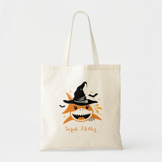 Cute Halloween Shark Witch Pet Canvas tas (Voorkant)
