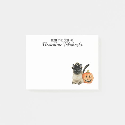 Cute Halloween Siamese Cat | Jouw namen toevoegen Post-it® Notes (Voorkant)