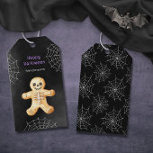 Cute Halloween Skeletkoek Zwart Cadeaulabel