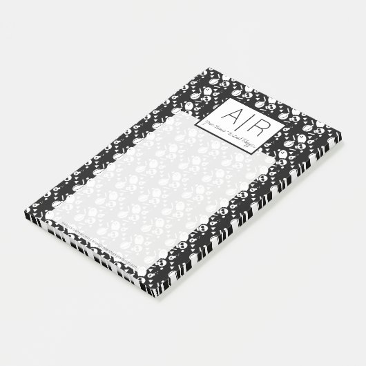 Cute Halloween Skeleton Ghost Pumpkin Print Post-it® Notes (Schuin)