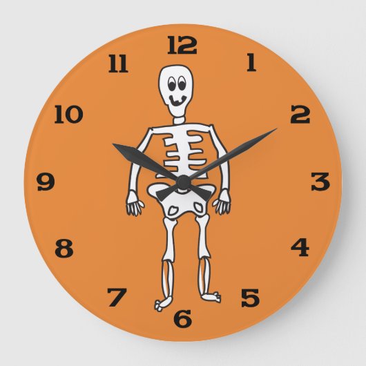 Cute Halloween Skeleton Grote Klok (Voorkant)