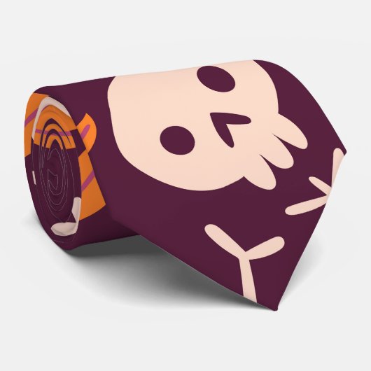 Cute Halloween Skeleton Stropdas (Opgerold)
