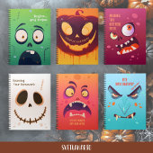 Cute Halloween Skull Face Spiral Notebook Notitieboek