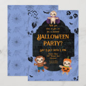 Cute Halloween Sloth 1 Party Kaart (Voorkant / Achterkant)