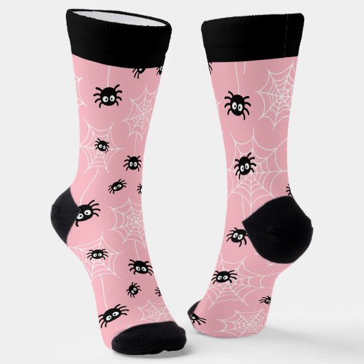 Cute Halloween Spider and Web Socks with Name Sokken (Gebogen)