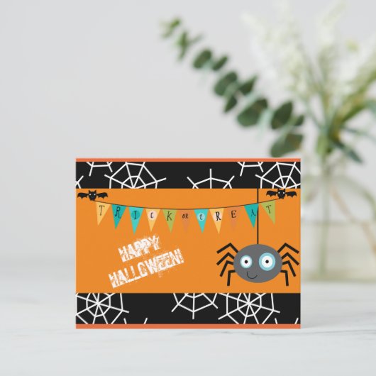 Cute Halloween Spider Briefkaart (Staand voorkant)