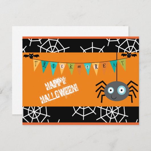 Cute Halloween Spider Briefkaart (Voorkant / Achterkant)