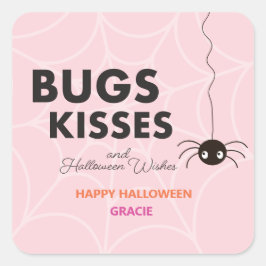 Cute Halloween Spider Gift | Roze avor Vierkante Sticker