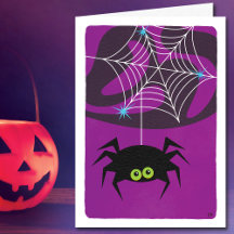 Cute Halloween Spider Paars Blank