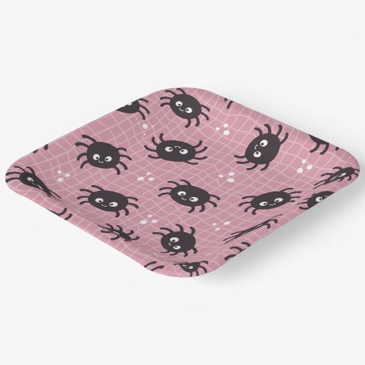 Cute Halloween Spider Pattern Papieren Bordje (Gebogen)