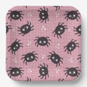 Cute Halloween Spider Pattern Papieren Bordje (Voorkant)