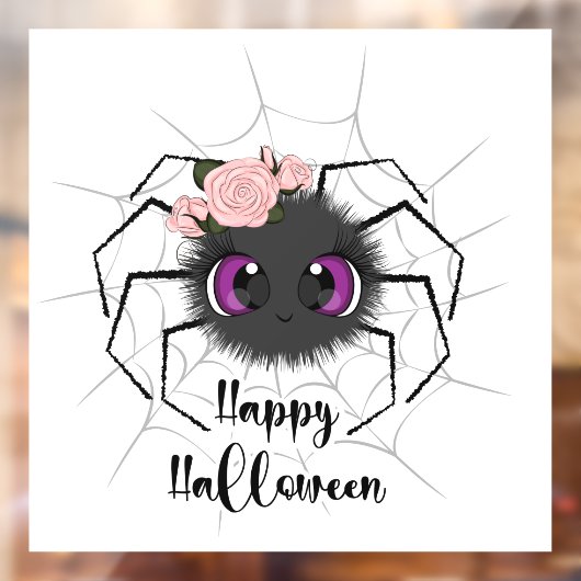 Cute Halloween Spider Raamsticker (Vel 2)
